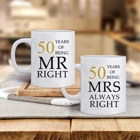 50th Wedding Anniversary Mugs for couples